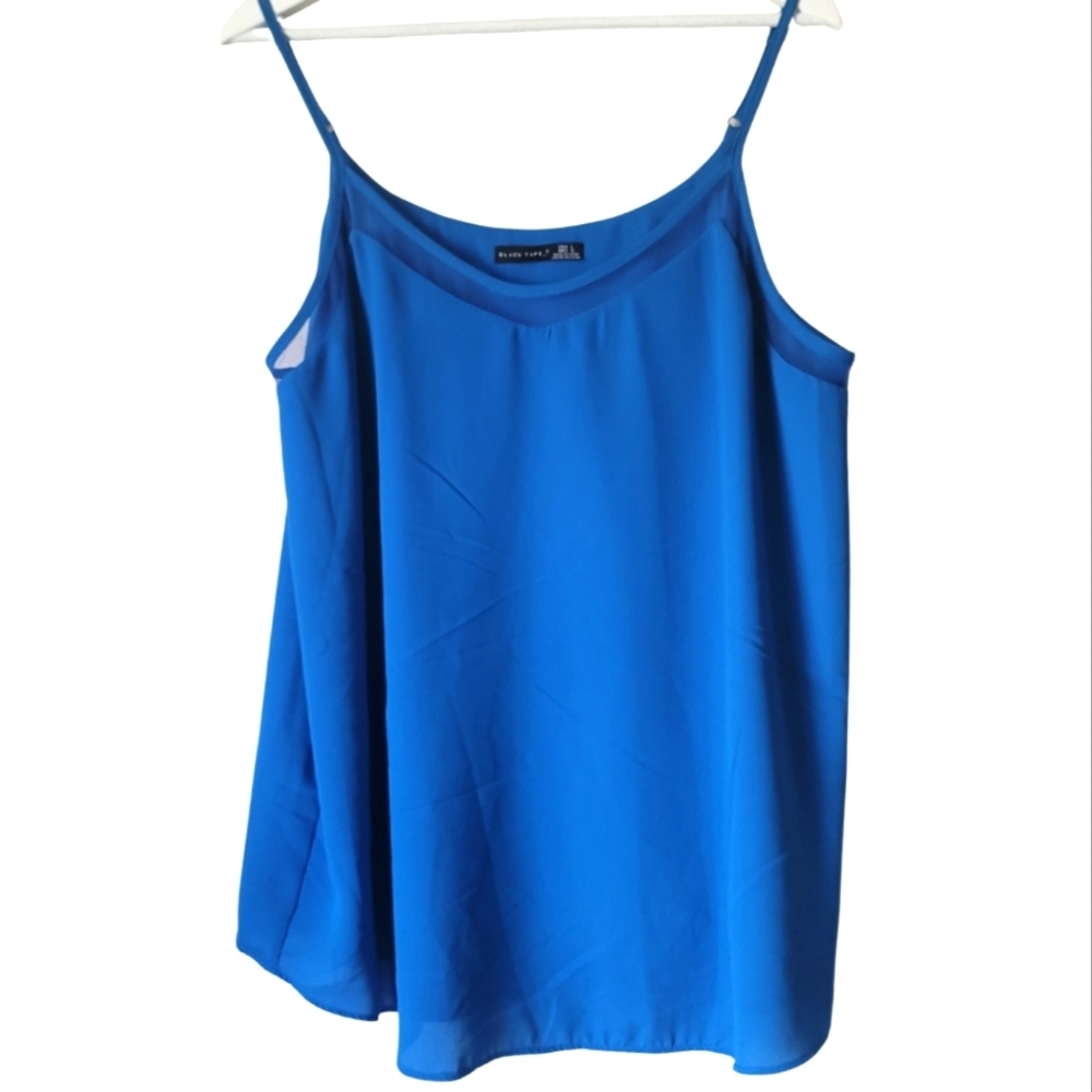 BLACK Tape Tank Top Size Large in Blue